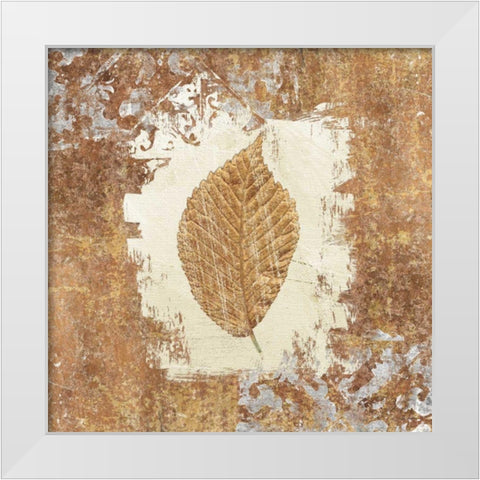 Gilded Leaf II  White Modern Wood Framed Art Print by Tillmon, Avery