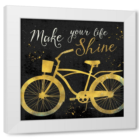 Golden Ride II White Modern Wood Framed Art Print by Pela Studio