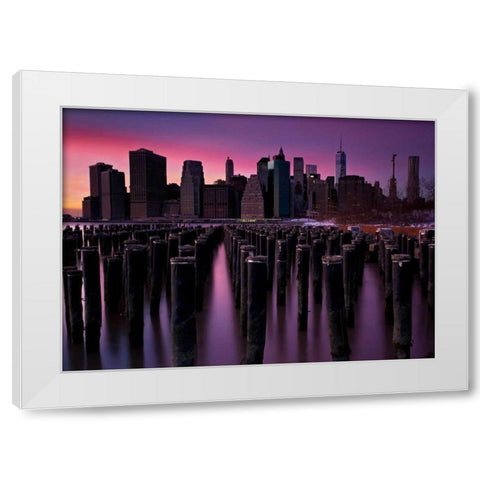 Manhattan Glow White Modern Wood Framed Art Print by Gendreau, Katherine
