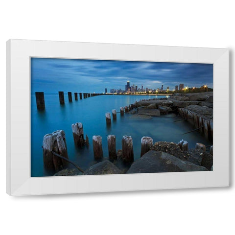 Pillars White Modern Wood Framed Art Print by Gendreau, Katherine