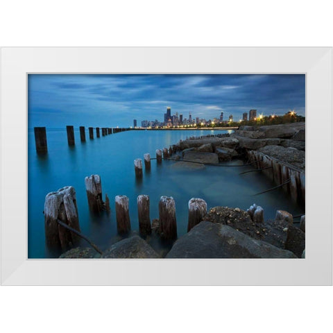 Pillars White Modern Wood Framed Art Print by Gendreau, Katherine