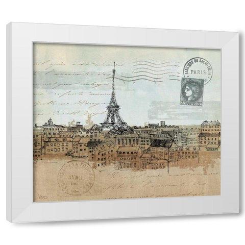 Cities I Paris Crop White Modern Wood Framed Art Print by Charron, Veronique