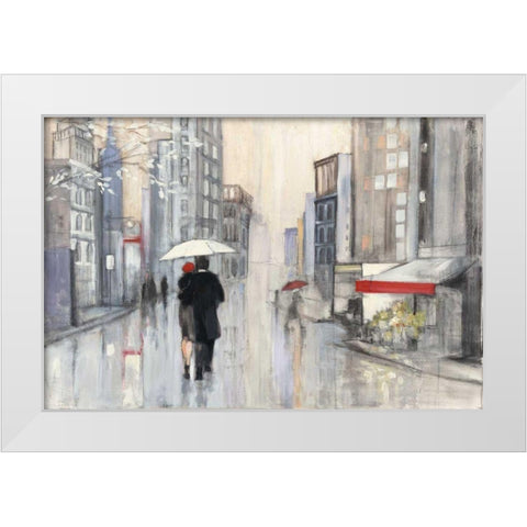 Spring Rain New York White Modern Wood Framed Art Print by Purinton, Julia