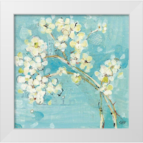 Live  Turquoise White Modern Wood Framed Art Print by Day, Kellie