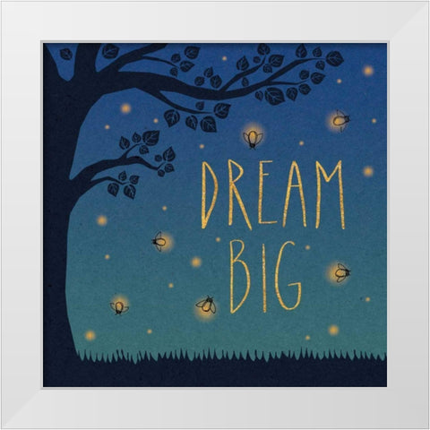 Twilight Fireflies I White Modern Wood Framed Art Print by Marshall, Laura