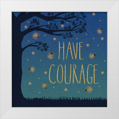 Twilight Fireflies III White Modern Wood Framed Art Print by Marshall, Laura