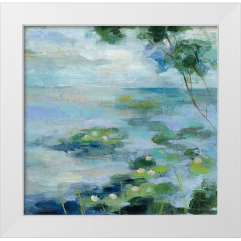 Lily Pond II White Modern Wood Framed Art Print by Vassileva Silvia