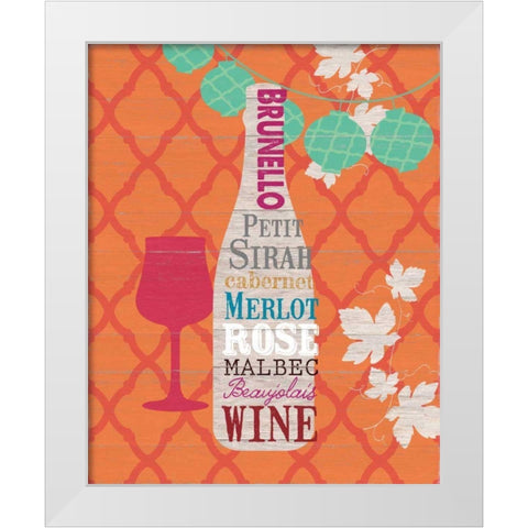 Summer Wine Celebration I White Modern Wood Framed Art Print by Studio Bella
