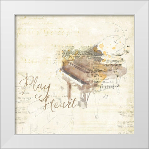 Musical Gift III White Modern Wood Framed Art Print by Pertiet, Katie