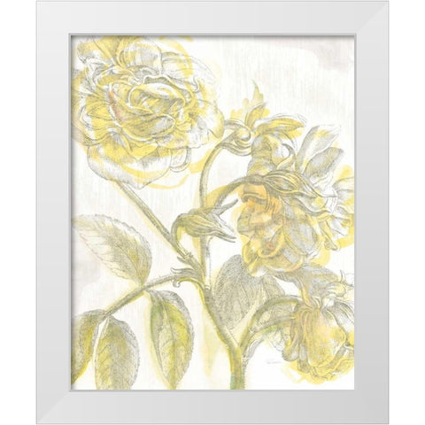 Belle Fleur Yellow I Crop White Modern Wood Framed Art Print by Schlabach, Sue