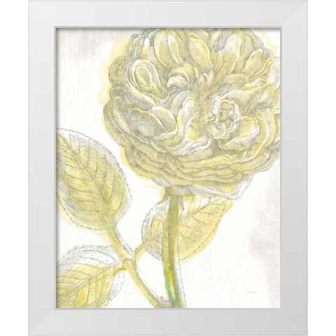 Belle Fleur Yellow III Crop White Modern Wood Framed Art Print by Schlabach, Sue