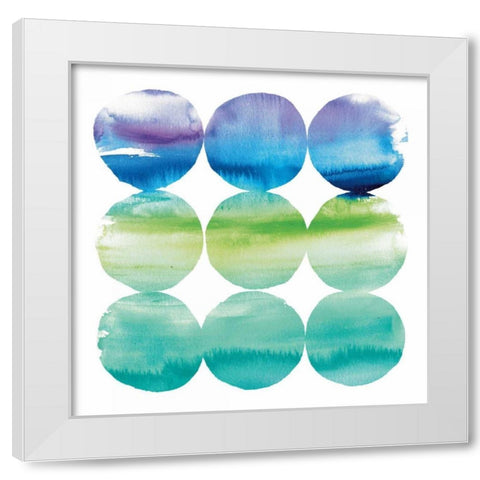 Summer Dots II White Modern Wood Framed Art Print by DeNeige, Elyse