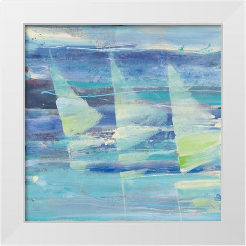 Summer Sail I White Modern Wood Framed Art Print by Hristova, Albena