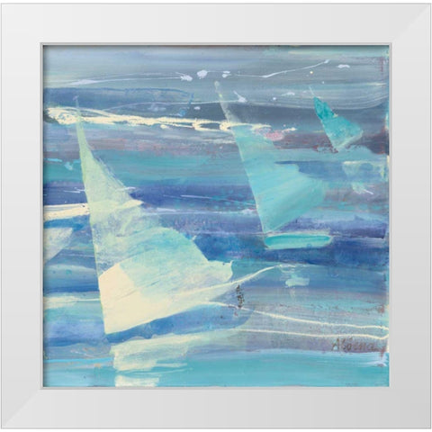 Summer Sail II White Modern Wood Framed Art Print by Hristova, Albena