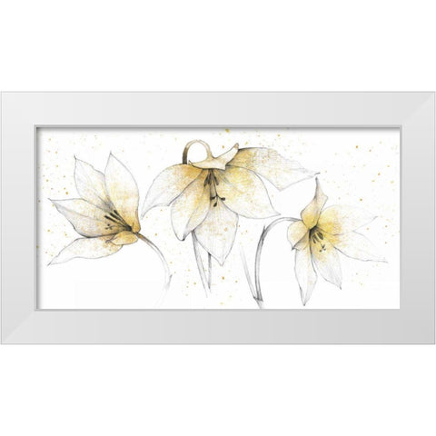 Gilded Graphite Floral Trio White Modern Wood Framed Art Print by Tillmon, Avery