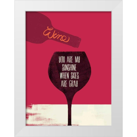 My Sunshine White Modern Wood Framed Art Print by Studio Bella