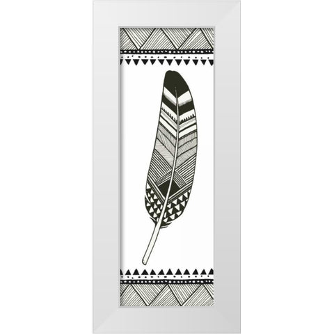 Geo Feathers II  White Modern Wood Framed Art Print by Miller, Sara Zieve