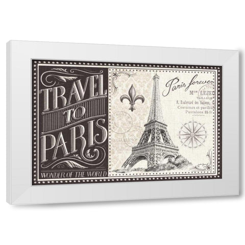 Bonjour Paris I White Modern Wood Framed Art Print by Penner, Janelle