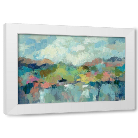Abstract Lakeside White Modern Wood Framed Art Print by Vassileva, Silvia