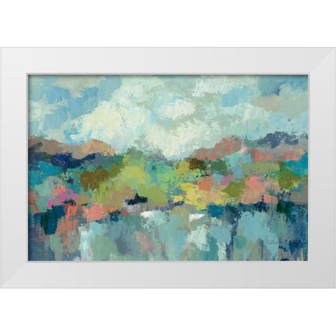 Abstract Lakeside White Modern Wood Framed Art Print by Vassileva, Silvia