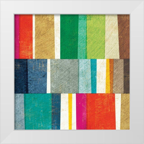 Colorful Abstract White Modern Wood Framed Art Print by Mullan, Michael