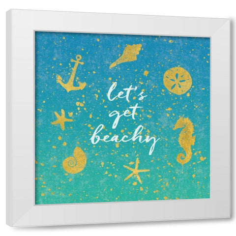 Golden Sea I White Modern Wood Framed Art Print by Hershey, Moira