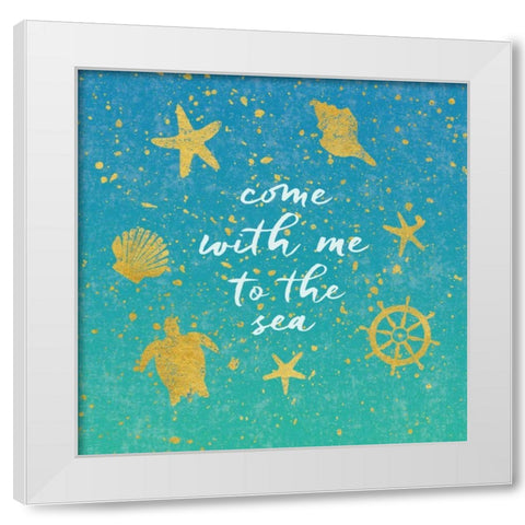 Golden Sea II White Modern Wood Framed Art Print by Hershey, Moira