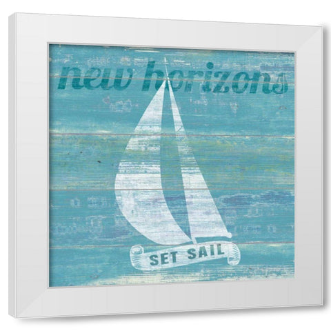 Drift Sailboat White Modern Wood Framed Art Print by Schlabach, Sue