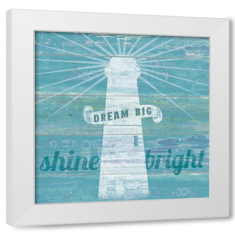 Drift Lighthouse White Modern Wood Framed Art Print by Schlabach, Sue