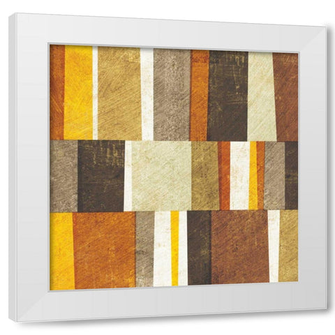 Neutral and Spice Abstract White Modern Wood Framed Art Print by Mullan, Michael