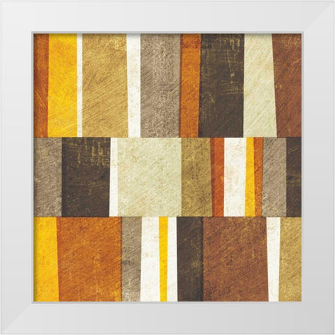 Neutral and Spice Abstract White Modern Wood Framed Art Print by Mullan, Michael