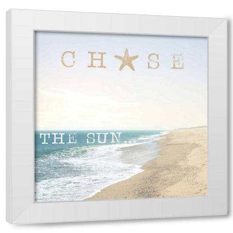 Chase the Sun White Modern Wood Framed Art Print by Marshall, Laura