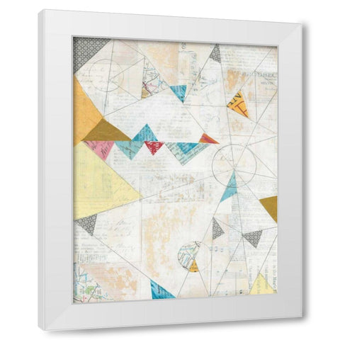 Map Collage White Modern Wood Framed Art Print by Prahl, Courtney