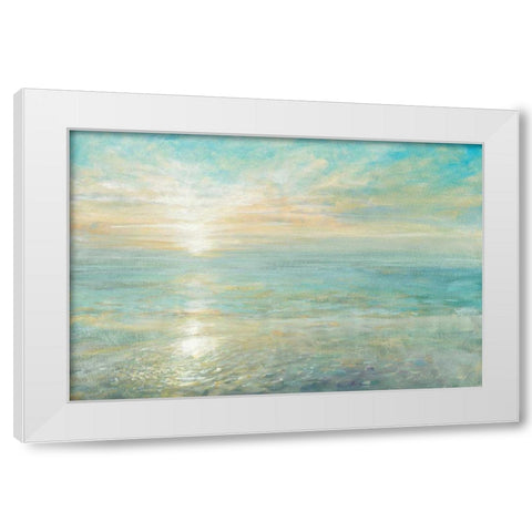 Sunrise White Modern Wood Framed Art Print by Nai, Danhui