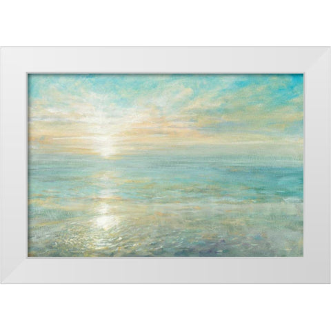 Sunrise White Modern Wood Framed Art Print by Nai, Danhui