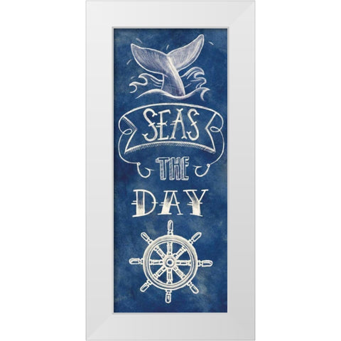 Seas the Day White Modern Wood Framed Art Print by Urban, Mary