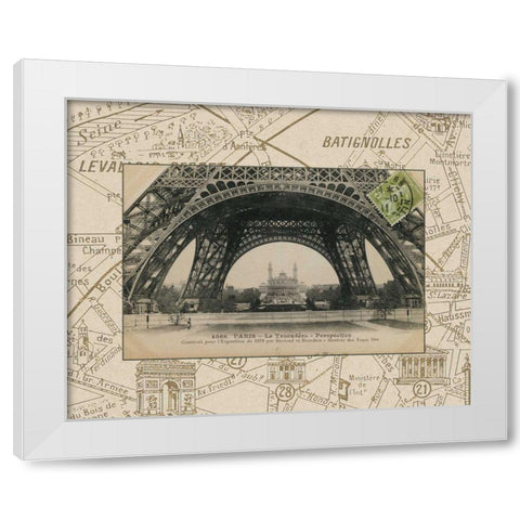 Destination Paris I White Modern Wood Framed Art Print by Wild Apple Portfolio