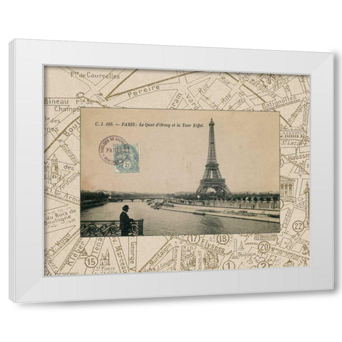 Destination Paris II White Modern Wood Framed Art Print by Wild Apple Portfolio