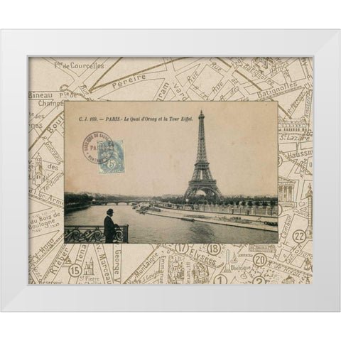 Destination Paris II White Modern Wood Framed Art Print by Wild Apple Portfolio