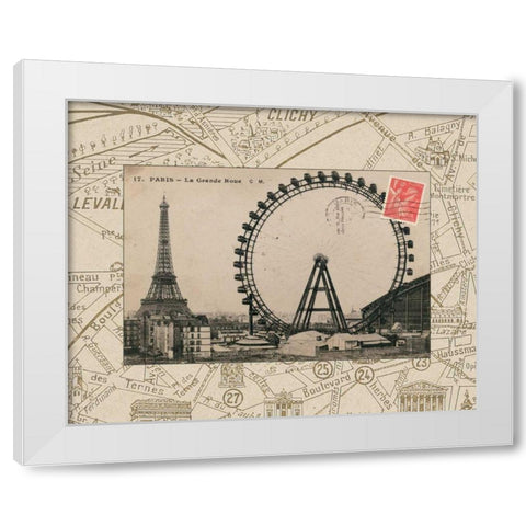 Destination Paris IV White Modern Wood Framed Art Print by Wild Apple Portfolio