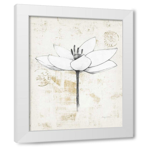 Pencil Floral I Gold White Modern Wood Framed Art Print by Tillmon, Avery