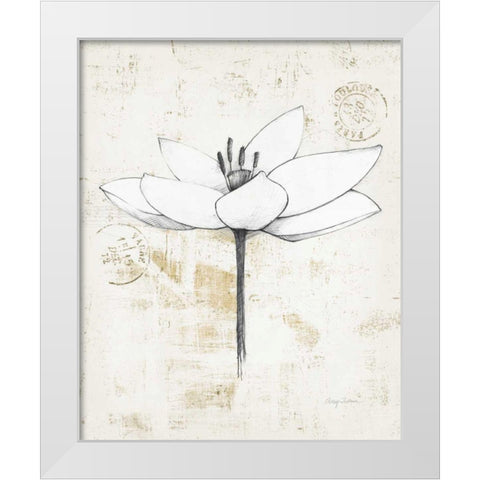 Pencil Floral I Gold White Modern Wood Framed Art Print by Tillmon, Avery