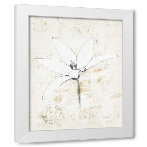 Pencil Floral XII Gold White Modern Wood Framed Art Print by Tillmon, Avery