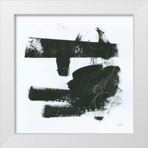 Gold and Black Elements XV White Modern Wood Framed Art Print by Schick, Mike