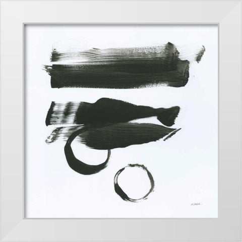 Gold and Black Elements XVI White Modern Wood Framed Art Print by Schick, Mike