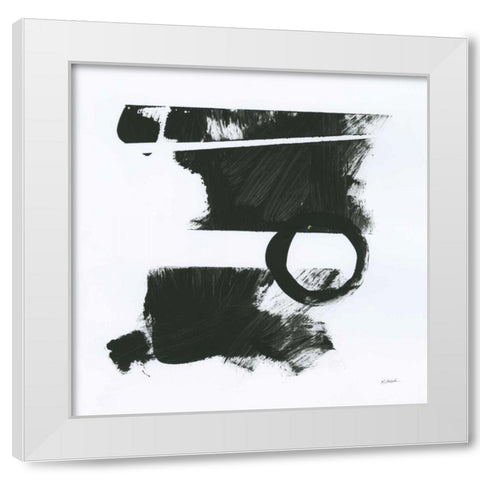 Gold and Black Elements XVII White Modern Wood Framed Art Print by Schick, Mike