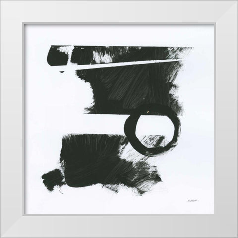 Gold and Black Elements XVII White Modern Wood Framed Art Print by Schick, Mike