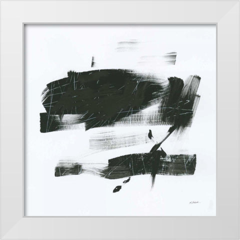 Gold and Black Elements XX White Modern Wood Framed Art Print by Schick, Mike