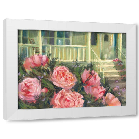 Summer Peonies White Modern Wood Framed Art Print by Rowan, Carol
