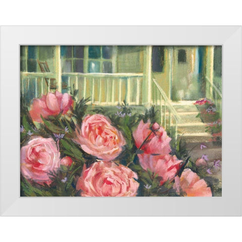 Summer Peonies White Modern Wood Framed Art Print by Rowan, Carol